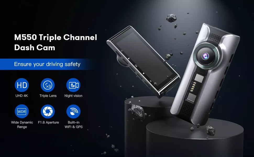 AZDOME M550 3 channels Dash Cam